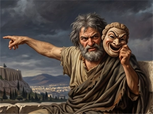 Raffigurazione del dio greco Momo